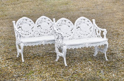 Lot 423 - A Pair of Victorian-Style Cast Metal and White-...