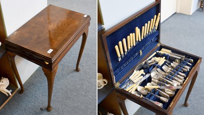 Lot 250 - A Silver Plate Table-Service, in a walnut...