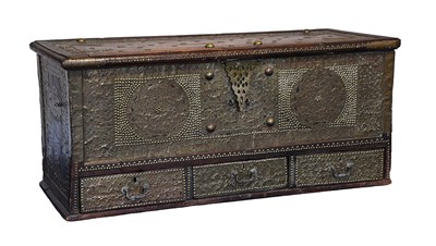 Lot 405 - A Brass-Studded Teak or Hardwood Zanzibar...