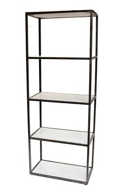 Lot 1157 - A Modern Four-Tier Steel and Marble Open...