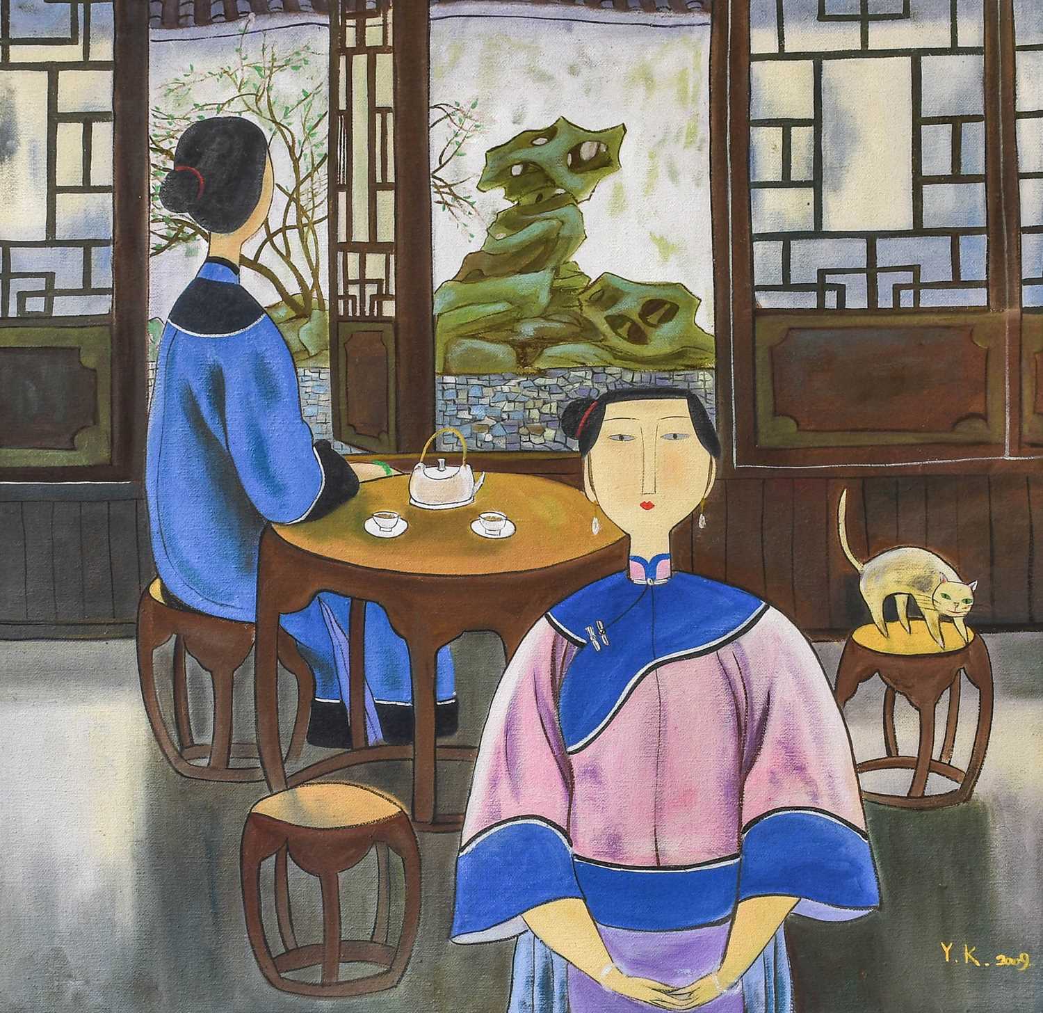 Lot 1062 - *YK (Contemporary) Oriental interior with...