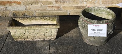 Lot 1085 - A Rectangular Carved Sandstone Planter, with...