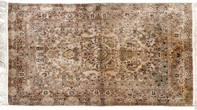 Lot 414 - Silk Piled Tabriz Design Rug, Modern The...
