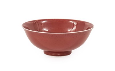 Lot 82 - A Chinese Copper Red Porcelain Bowl, Qianlong...