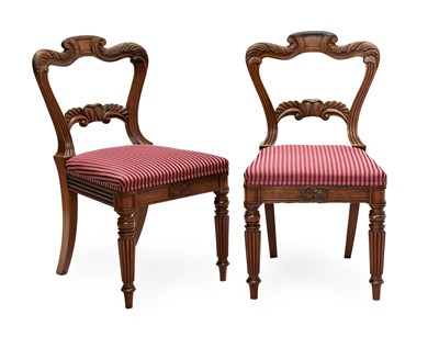 Lot 365 - A Pair of Carved Rosewood Dining Chairs,...