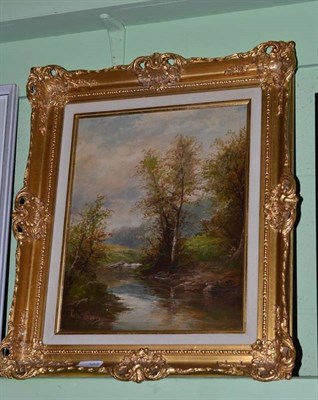 Lot 365 - G H Jenkins, River Landscape, signed, oil on panel