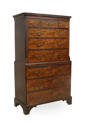 Lot 335 - A George III Mahogany Chest on Chest, late...