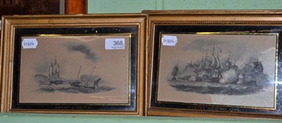 Lot 368 - Set of three Naval prints 1794-1982 'Rodney 12 April 1782', 'Brest Harbour' and 'Howe 1st June...