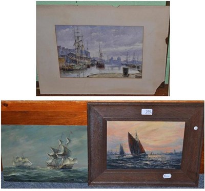 Lot 376 - Max Parsons ARCA (20th Century) Boats on Stormy Seas, signed, oil on panel, 23.5cm by 33.5cm, Boats