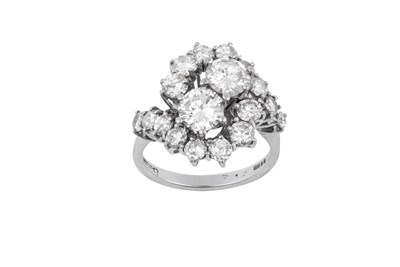 Lot 2115 - An 18 Carat White Gold Diamond Two Stone Twist...