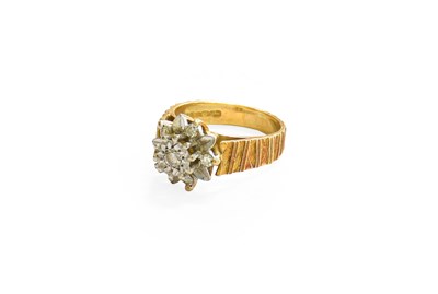 Lot 411 - An 18 Carat Gold Diamond Cluster Ring, the...