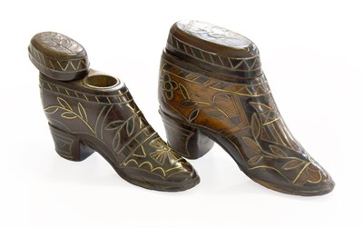 Lot 417 - Two Early 19th Century Brass Inlaid Pique Shoe...