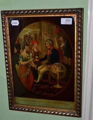 Lot 395 - Georgian print on glass 'Bonaparte First Consul of the French Republic'