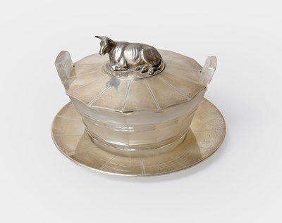 Lot 148 - A William IV Frosted Glass Butter-Dish With...