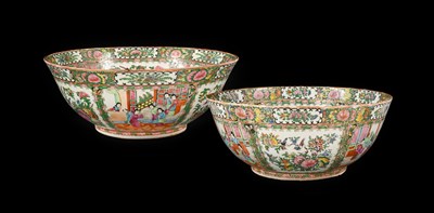 Lot 57 - A Cantonese Porcelain Punch Bowl, 19th century,...