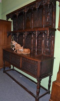 Lot 404 - Large carved oak dresser