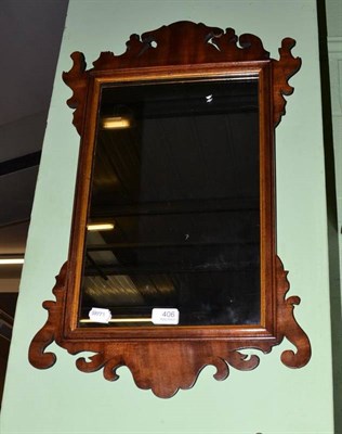 Lot 406 - 19th century mahogany fret cut wall mirror