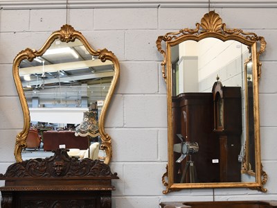 Lot 1251 - A Continental Gilt Framed Wall Mirror, with...