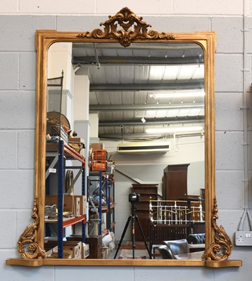 Lot 1249 - A Large Gilt Framed Over Mantle Wall Mirror,...