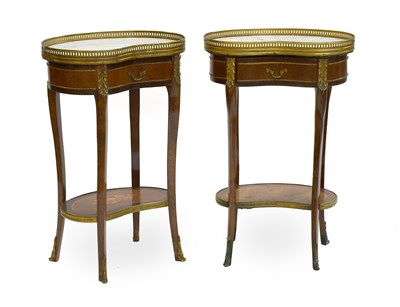 Lot 1262 - A Pair of French Style Kidney Shaped Two Tier...