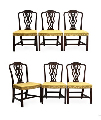 Lot 334 - A Set of Six George III Carved Mahogany Dining...