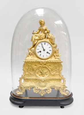 Lot 299 - A French Gilt Metal Striking Mantel Clock,...