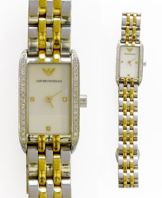 Lot 433 - A Lady's Bi-Metal Diamond Set Emporio Armani...