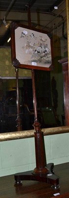 Lot 420 - A 19th century rosewood pole screen