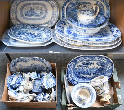 Lot 258 - Nine Various Pearlware Meat Plates/Platters,...