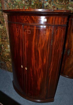 Lot 424 - Mahogany bow fronted corner cupboard, height 108cm