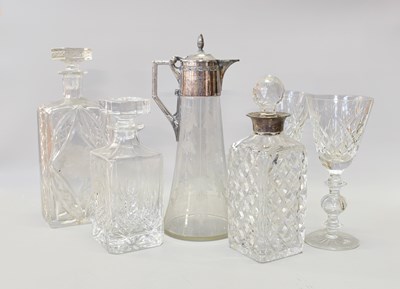 Lot 277 - A Silver Collared Decanter, together with Six...