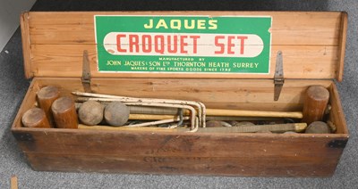 Lot 354 - A Croquet Set, in Jaque's pine box