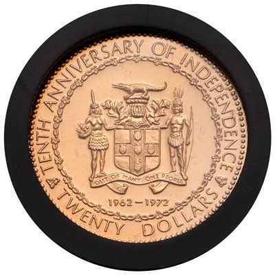 Lot 207 - Jamaica, Proof Twenty Dollars 1972, struck to...