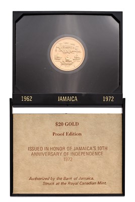 Lot 207 - Jamaica, Proof Twenty Dollars 1972, struck to...