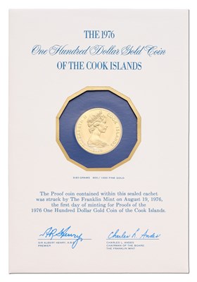 Lot 205 - Cook Islands, Proof One Hundred Dollars 1976,...