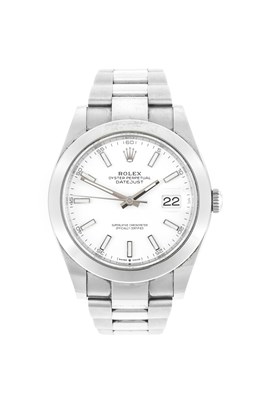 Lot 2286 - Rolex: A Stainless Steel Automatic Calendar...