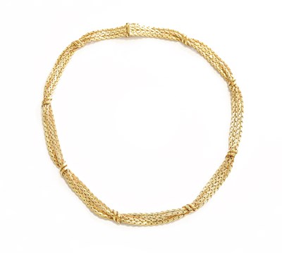 Lot 425 - A 9 Carat Gold Fancy Link Necklace, length 42.5cm