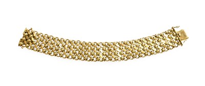 Lot 463 - A 9 Carat Gold Fancy Link Bracelet, length 19.2cm