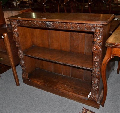 Lot 436 - Victorian carved oak dwarf bookcase