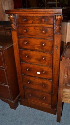 Lot 438 - 19th century walnut Wellington chest