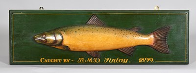 Lot 1103 - Natural History: A Carved Wooden Trout, modern,...