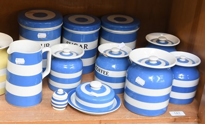 Lot 181 - T G Green Cornish Ware, eight blue banded...