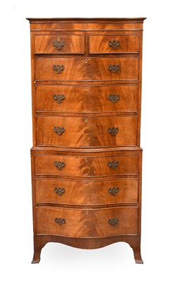 Lot 1310 - A Reproduction Serpentine Fronted Mahogany...