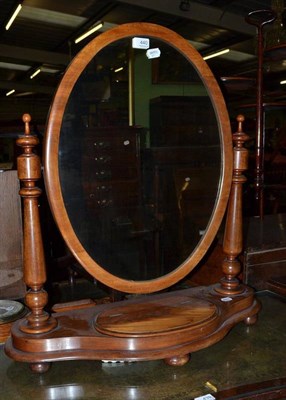 Lot 440 - A 19th century walnut toilet mirror