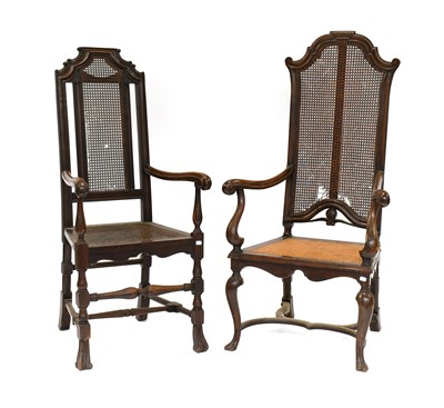 Lot 1154 - Two 17th Century Style Chairs, with caned...