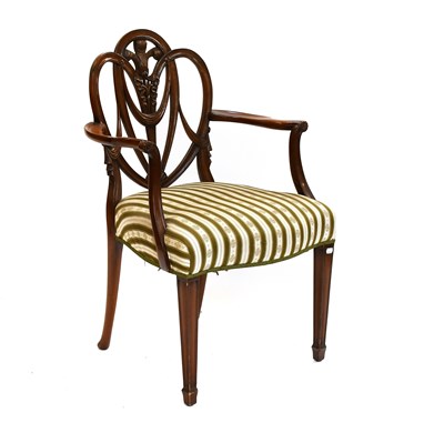 Lot 1290 - A 19th Century Style Mahogany Open Armchair,...