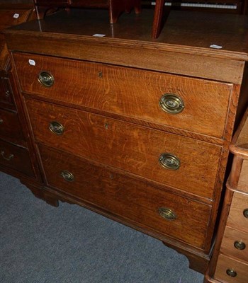 Lot 446 - A 19th century oak three drawer chest