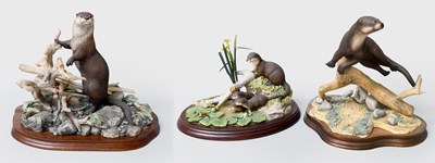 Lot 194 - Border Fine Arts Otter Groups, comprising:...