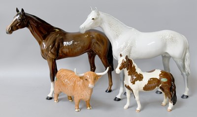 Lot 185 - Beswick Animals Including, Highland cow and...