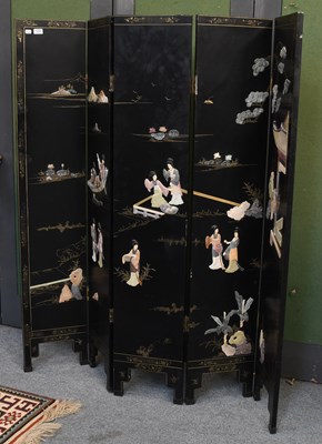 Lot 1242 - A 20th Century Japanese Black Lacquered Four...